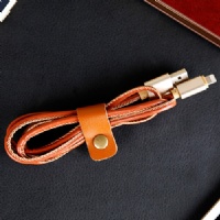 Orange PU braided lightning cable for Apple iPhone 8 plus Galaxy Note 8 USB Type C phones